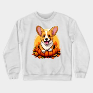 Pembroke Welsh Corgi Dog inside Pumpkin #1 Crewneck Sweatshirt